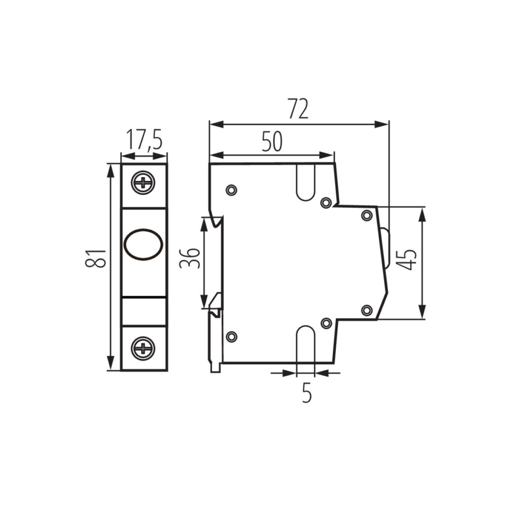 LED контролна лампа — технически чертеж