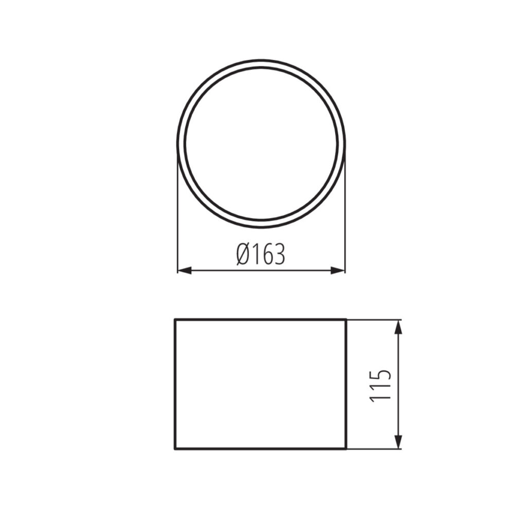 LED осветително тяло тип Downlight — технически чертеж