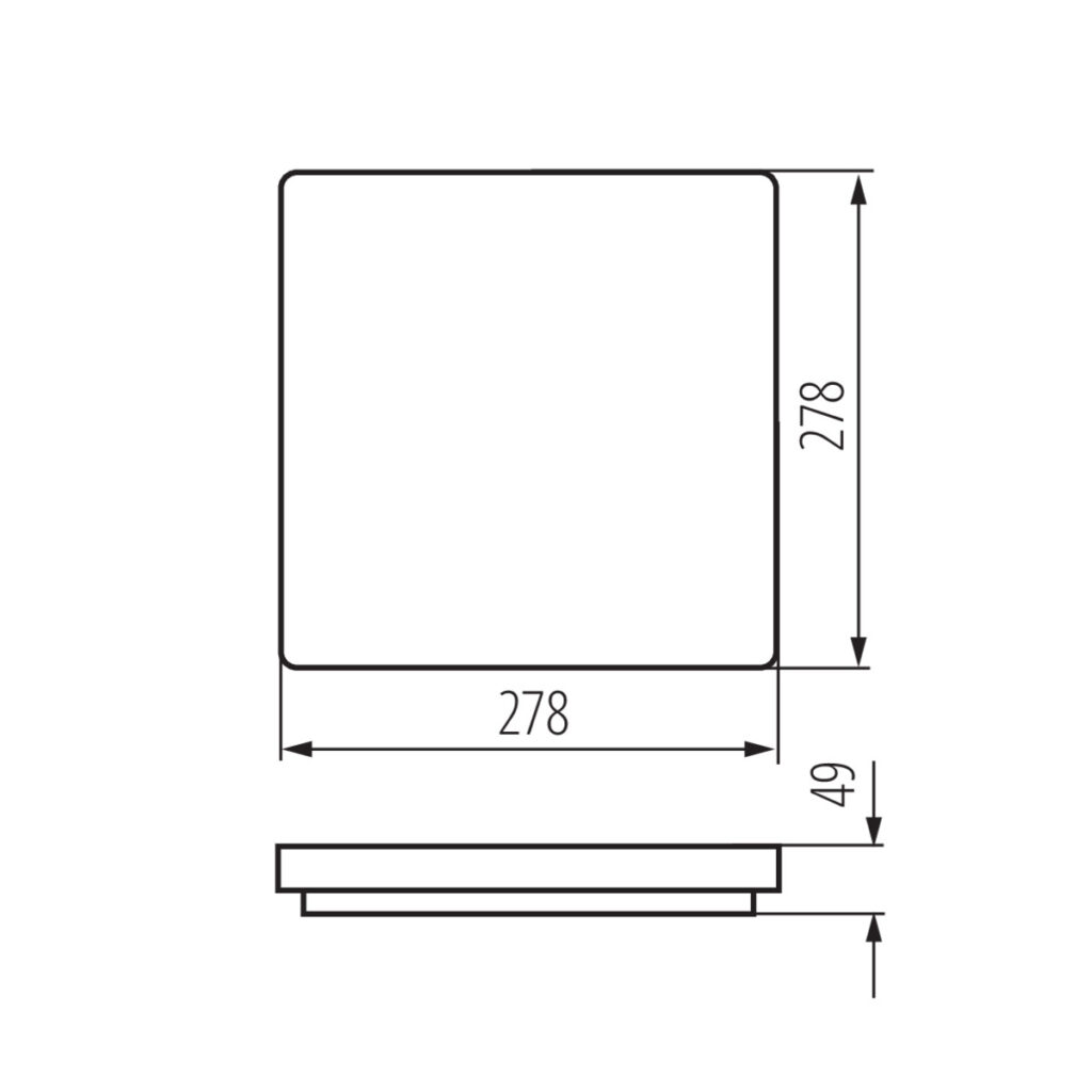LED плафониера със сензор за движение — технически чертеж