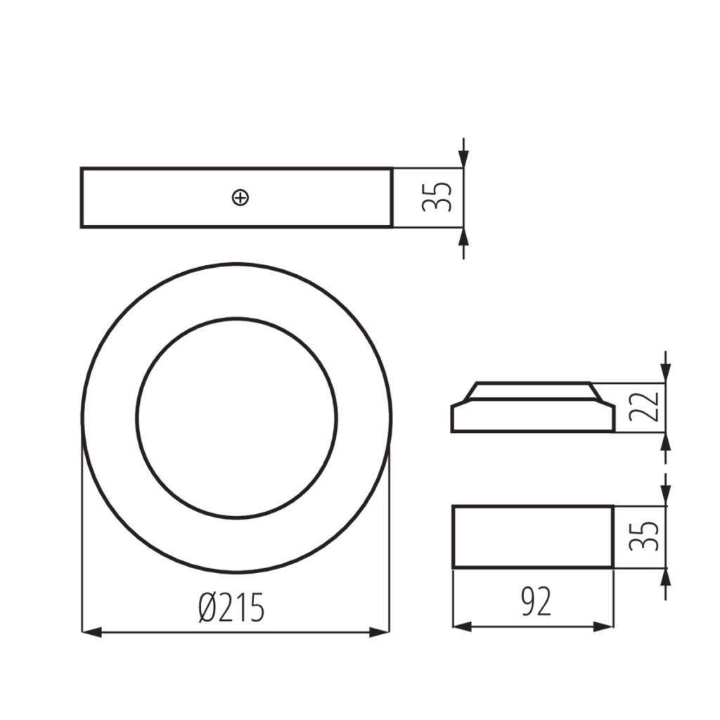 LED тяло тип Downlight — технически чертеж