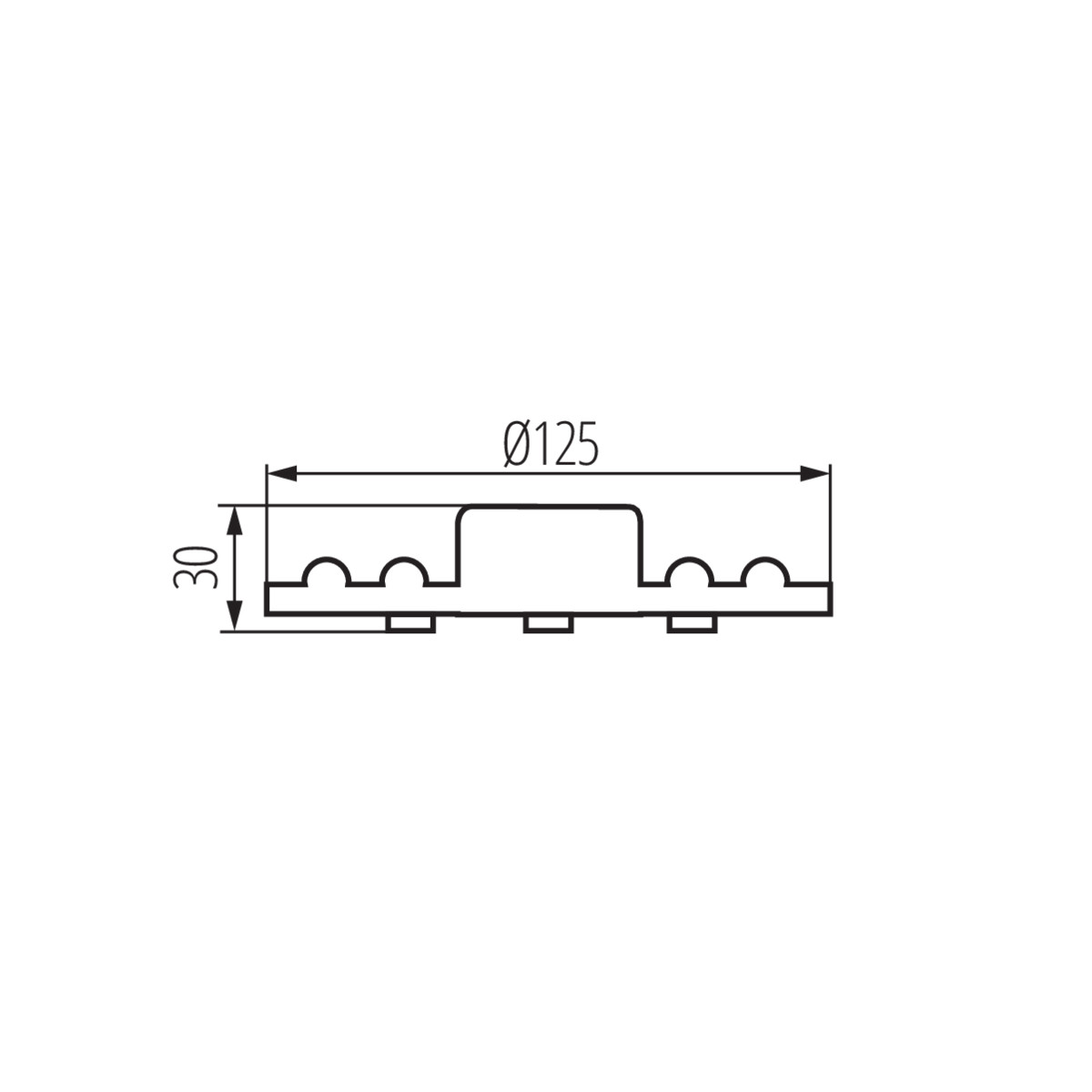 LED Модул 12W — технически чертеж