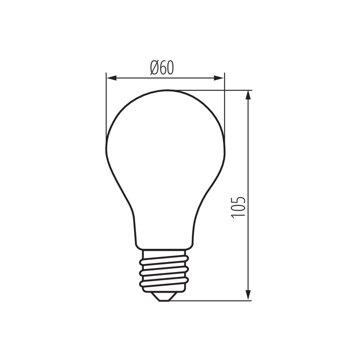 LED филамент лампа — технически чертеж