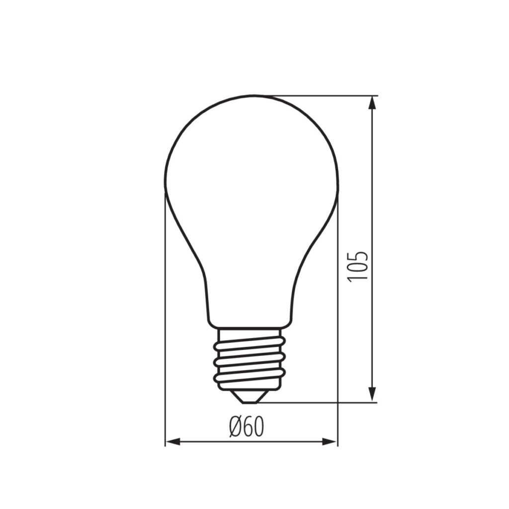 LED филамент лампа — технически чертеж