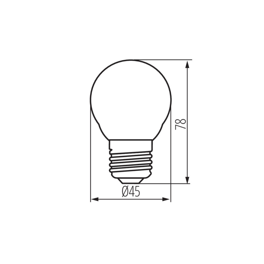 LED филамент лампа — технически чертеж