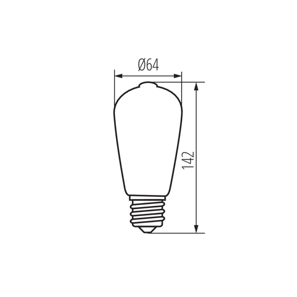 LED филамент лампа — технически чертеж
