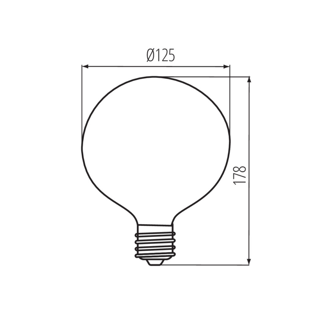 LED филамент лампа — технически чертеж