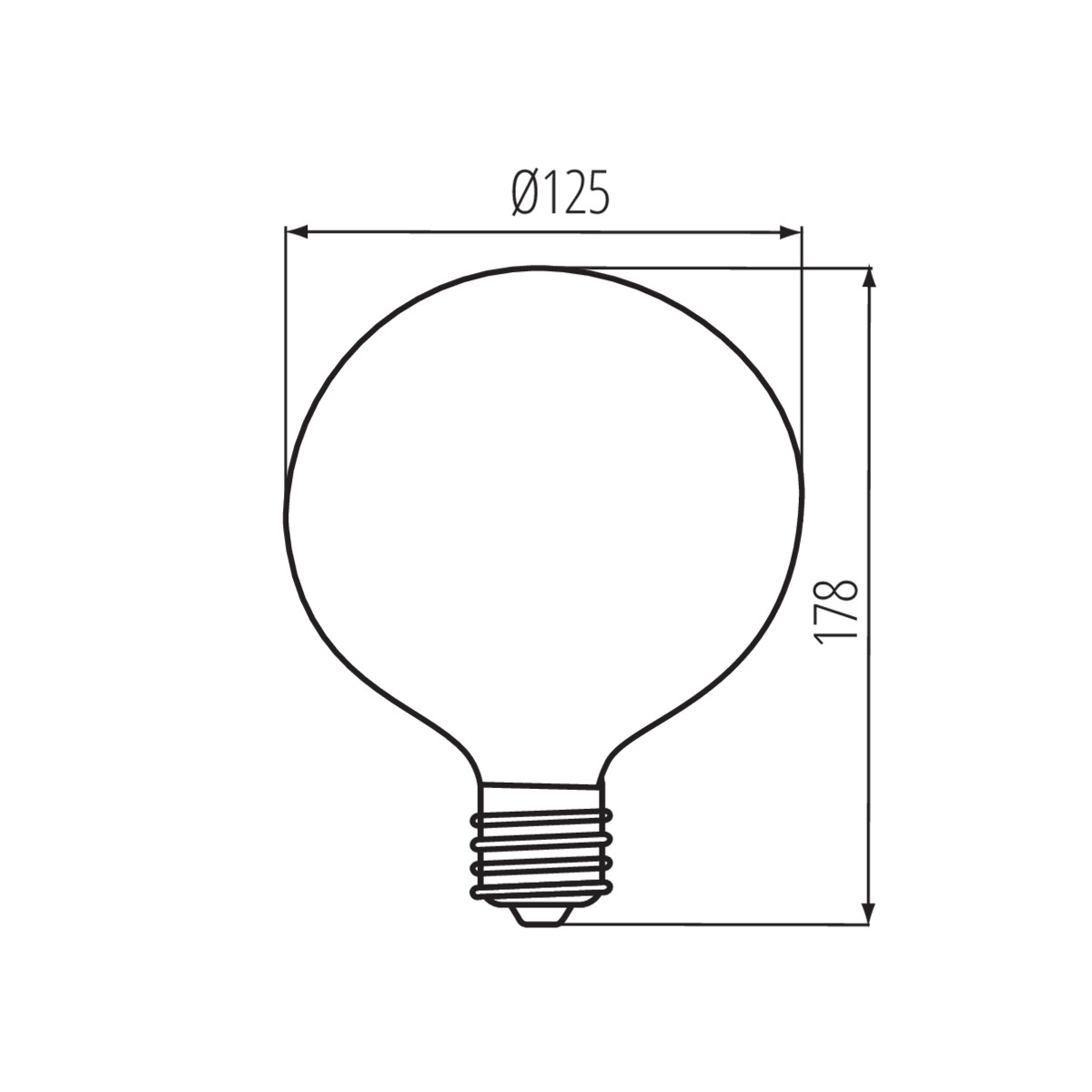 LED филамент лампа — технически чертеж
