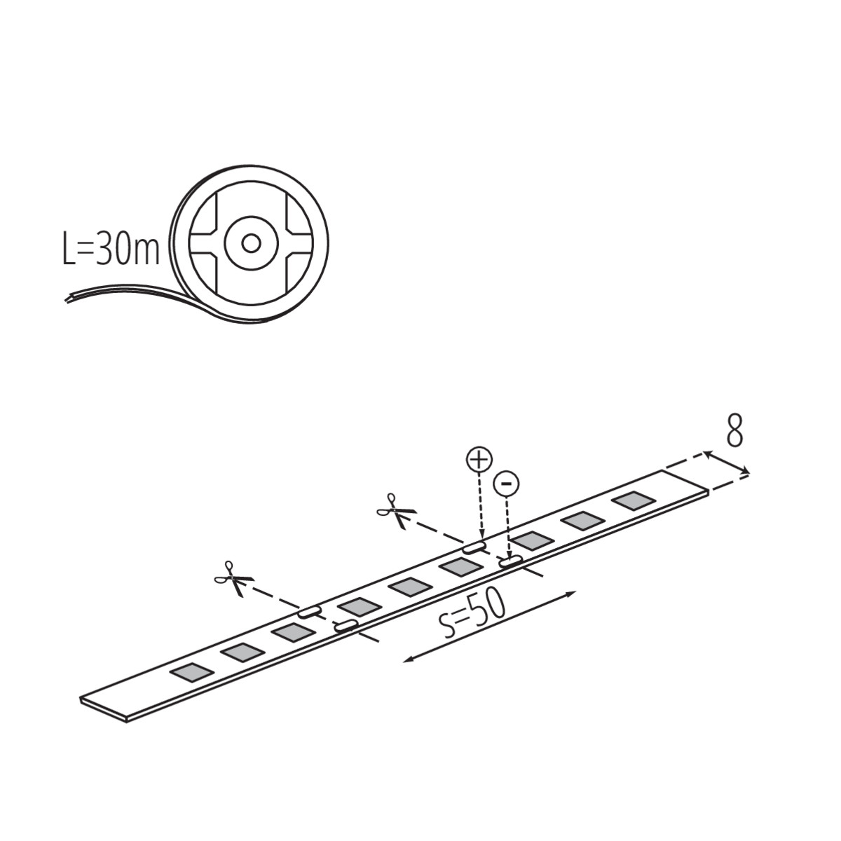 LED Лента — технически чертеж