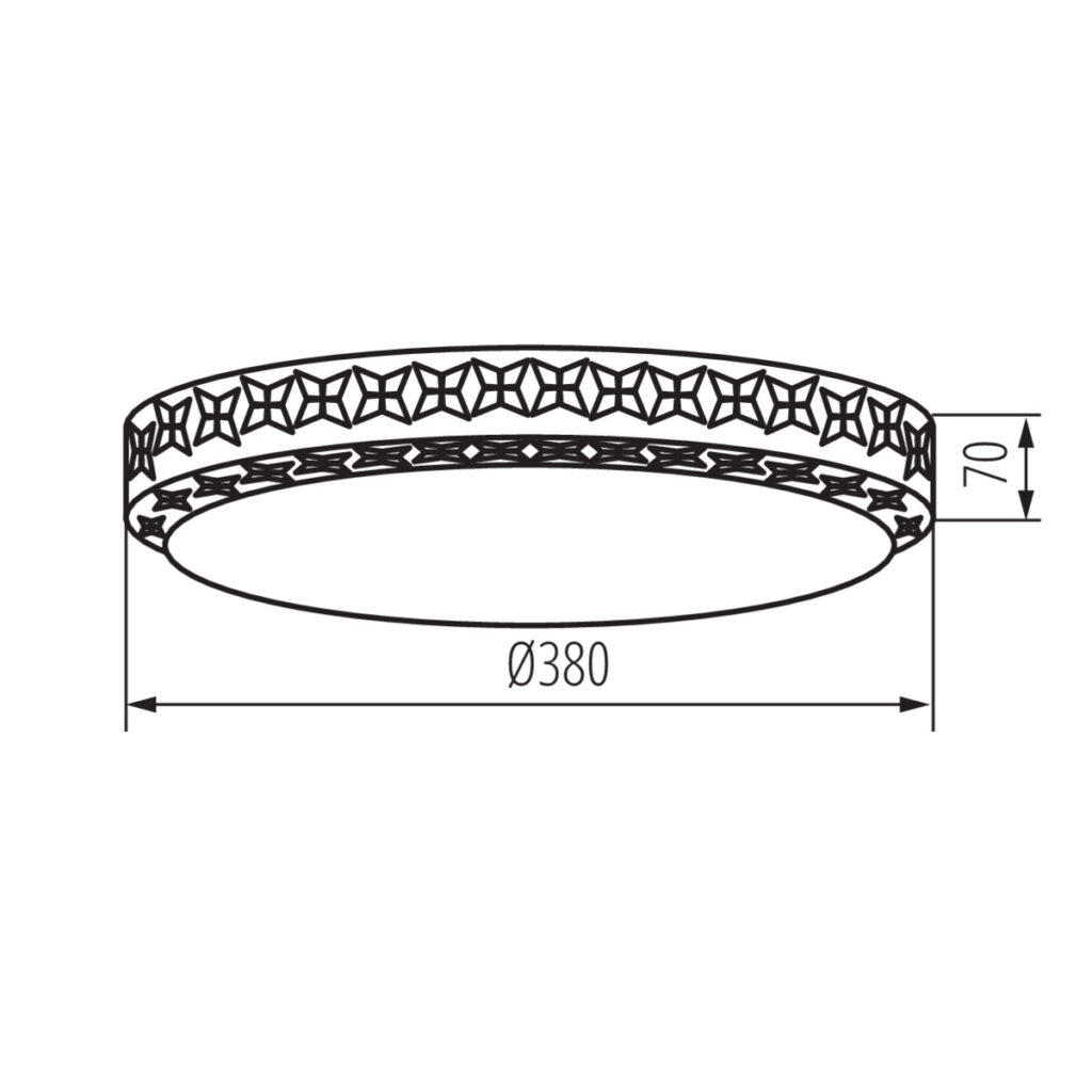 LED плафониера — технически чертеж