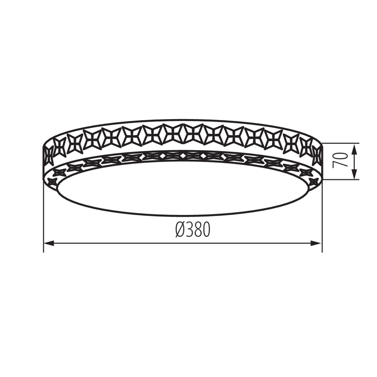 LED плафониера — технически чертеж
