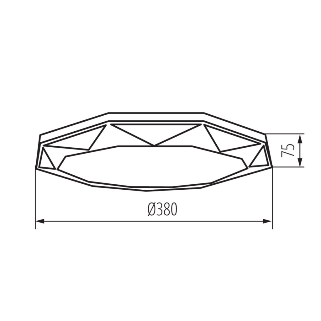LED плафониера — технически чертеж