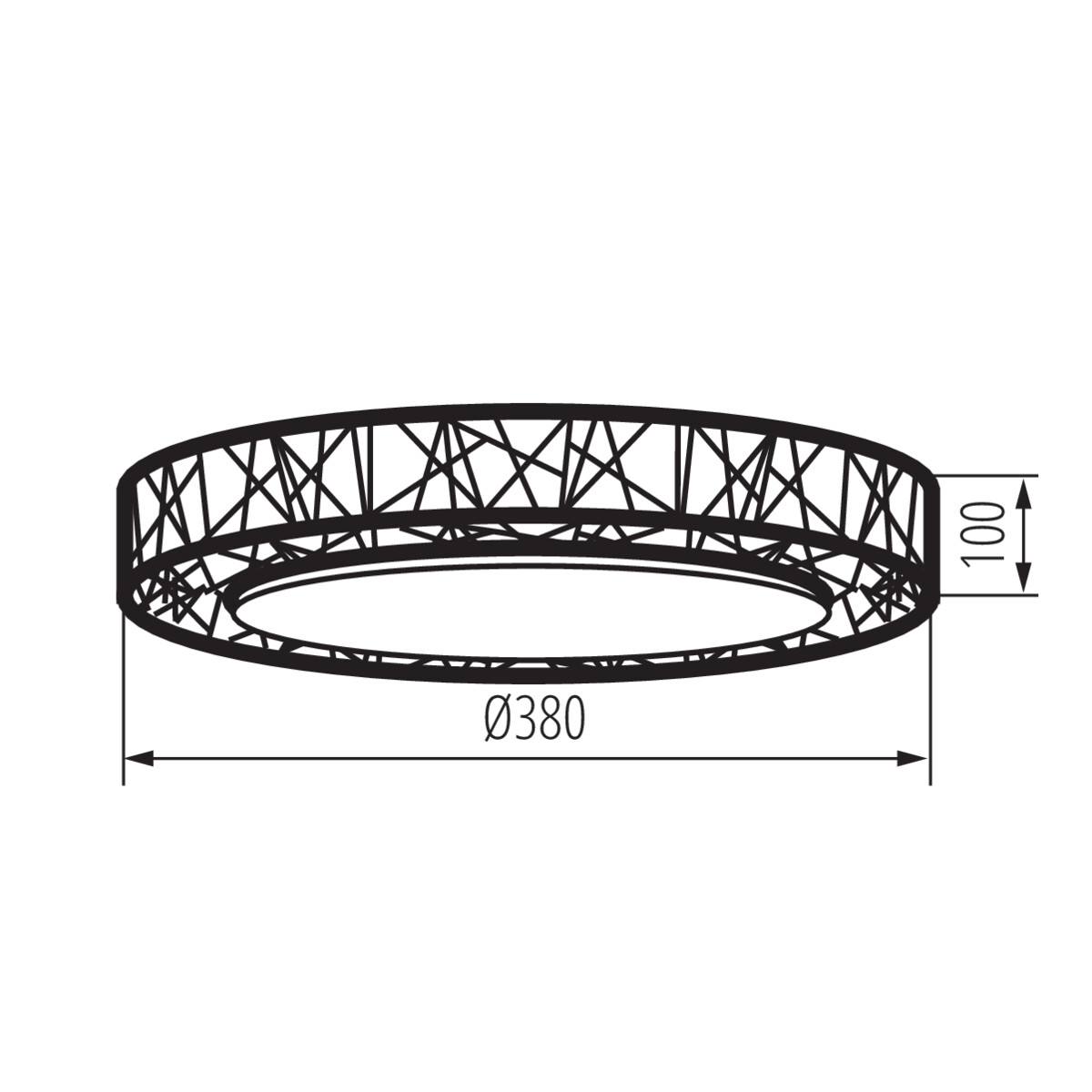 LED плафониера — технически чертеж