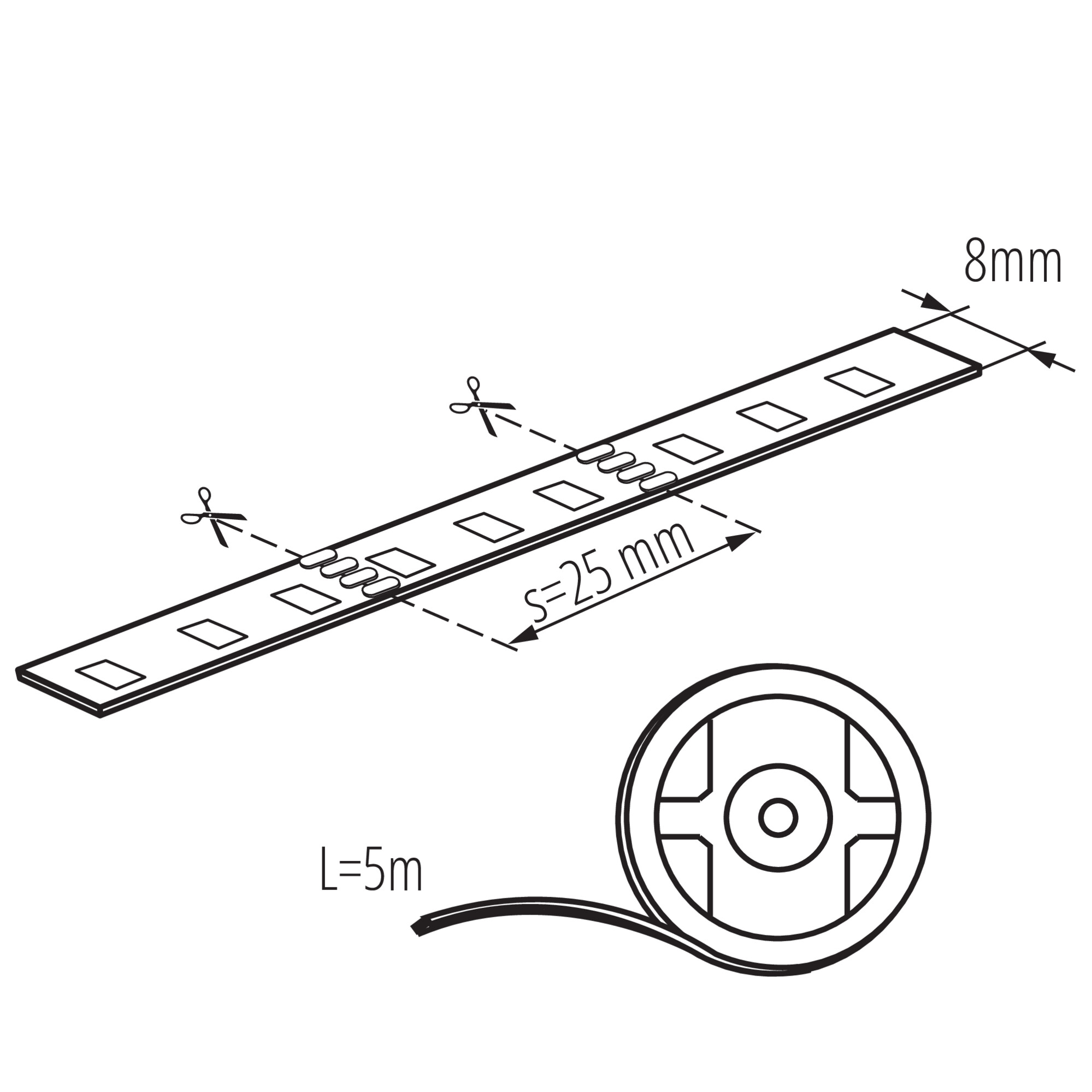 LED лента — технически чертеж
