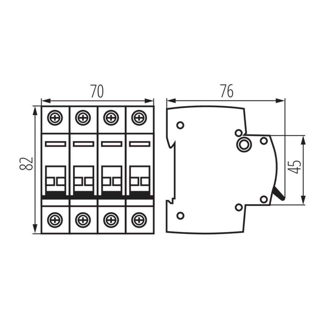 Изолационен прекъсвач — технически чертеж