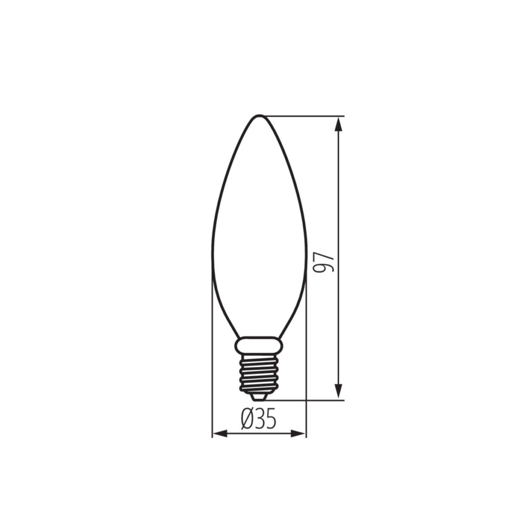 LED филамент лампа — технически чертеж