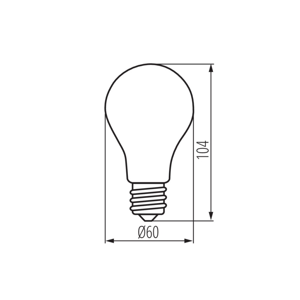 LED филамент лампа — технически чертеж
