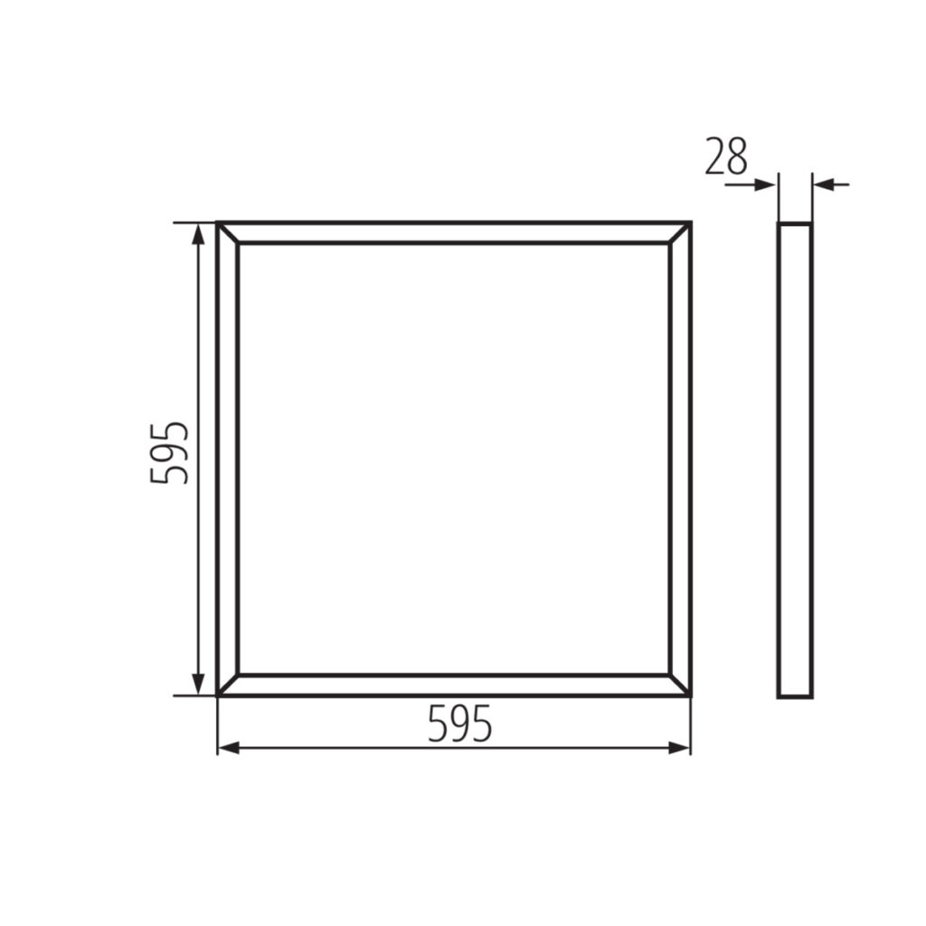 LED панел 60х60 — технически чертеж