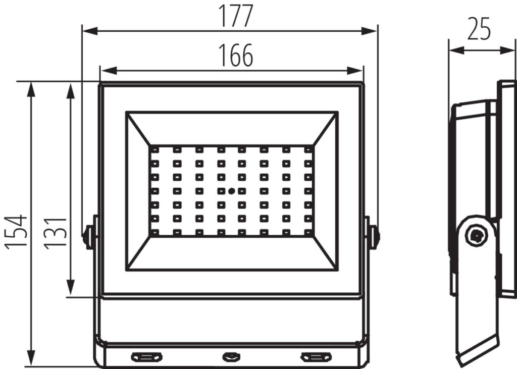 LED прожектор — технически чертеж