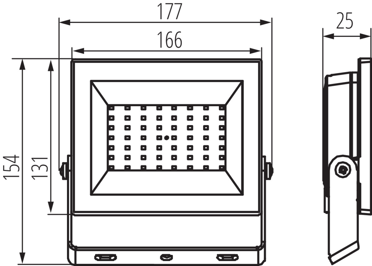 LED прожектор — технически чертеж