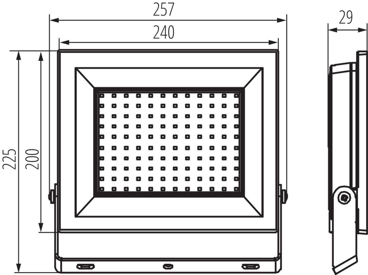LED прожектор — технически чертеж