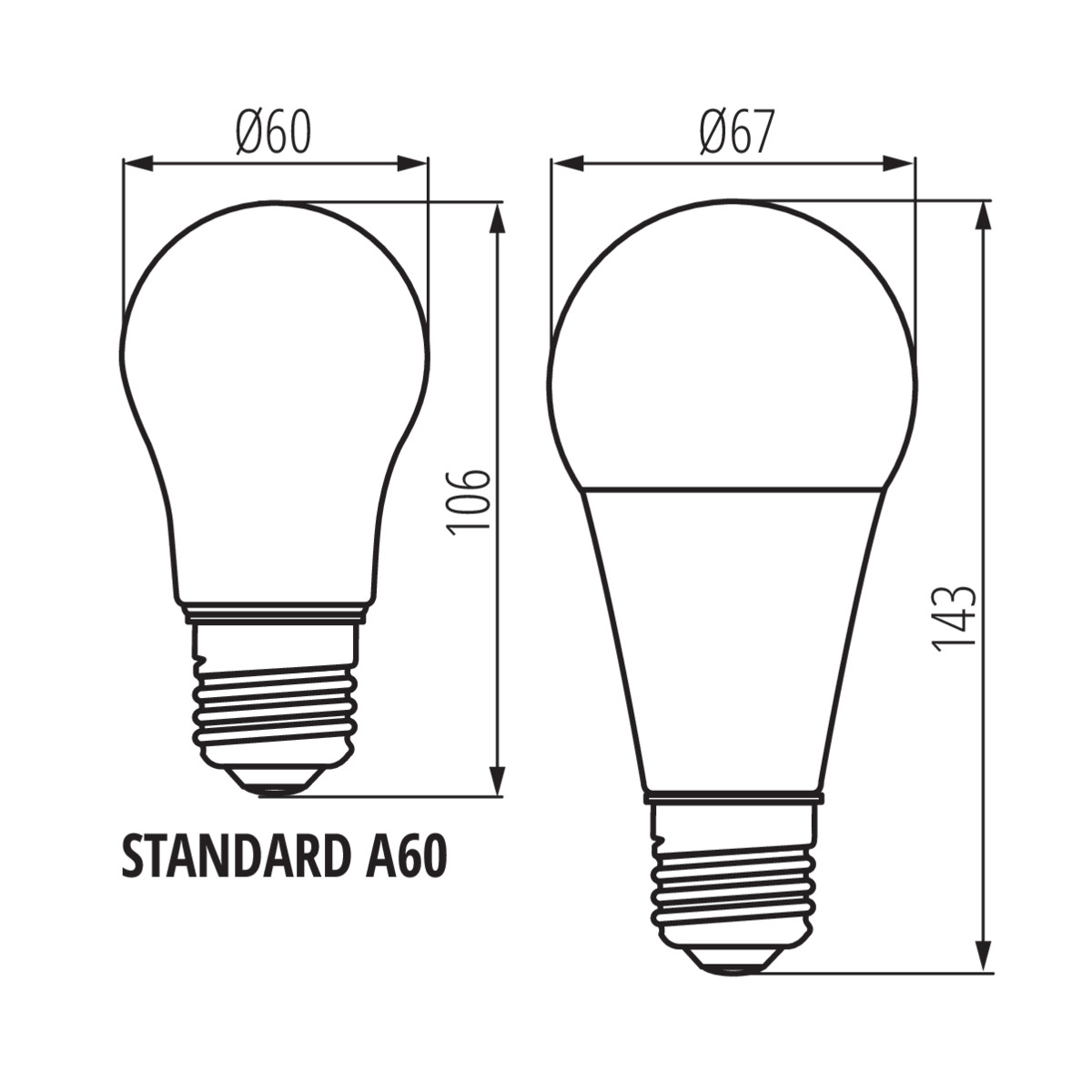 LED източник на светлина — технически чертеж
