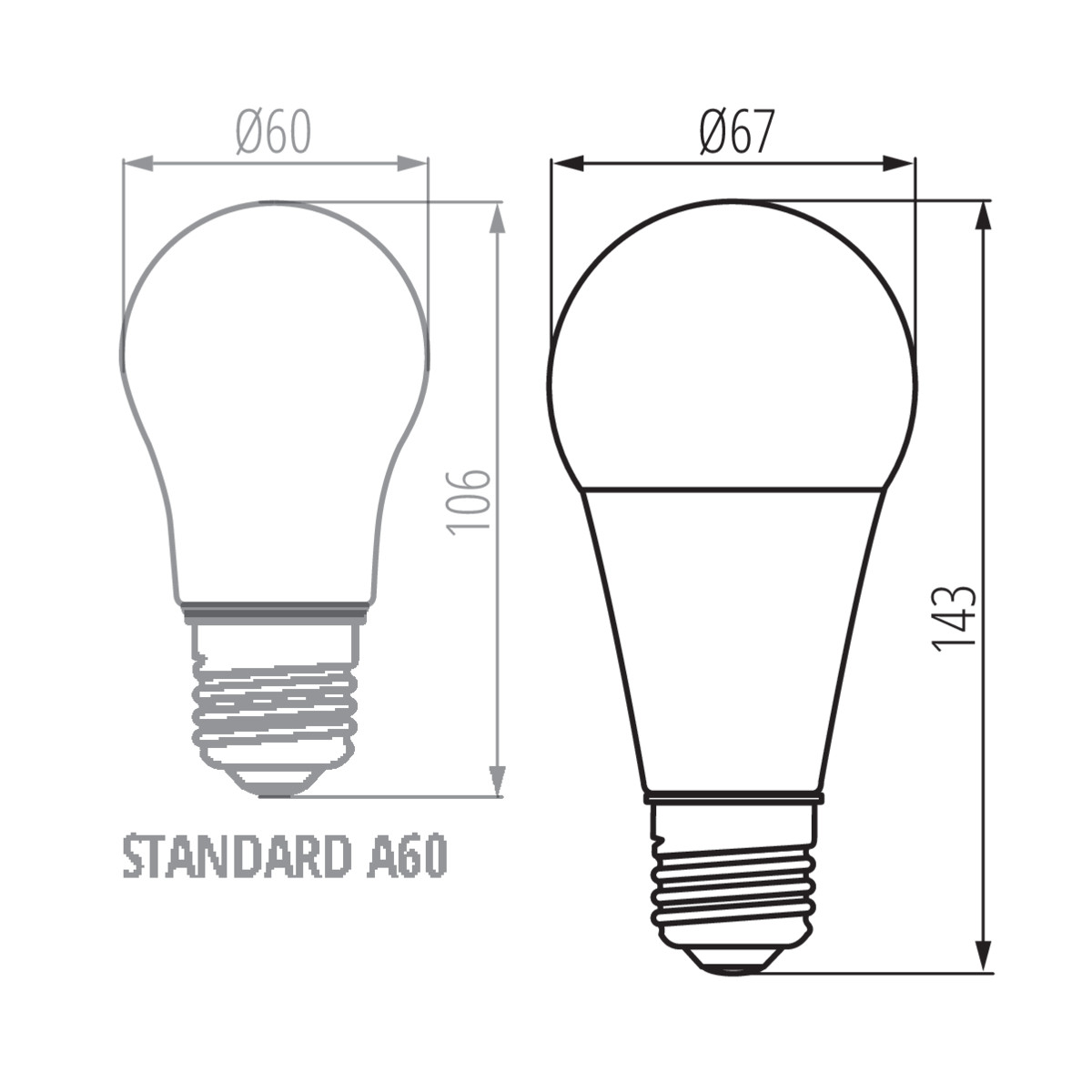 LED източник на светлина — технически чертеж