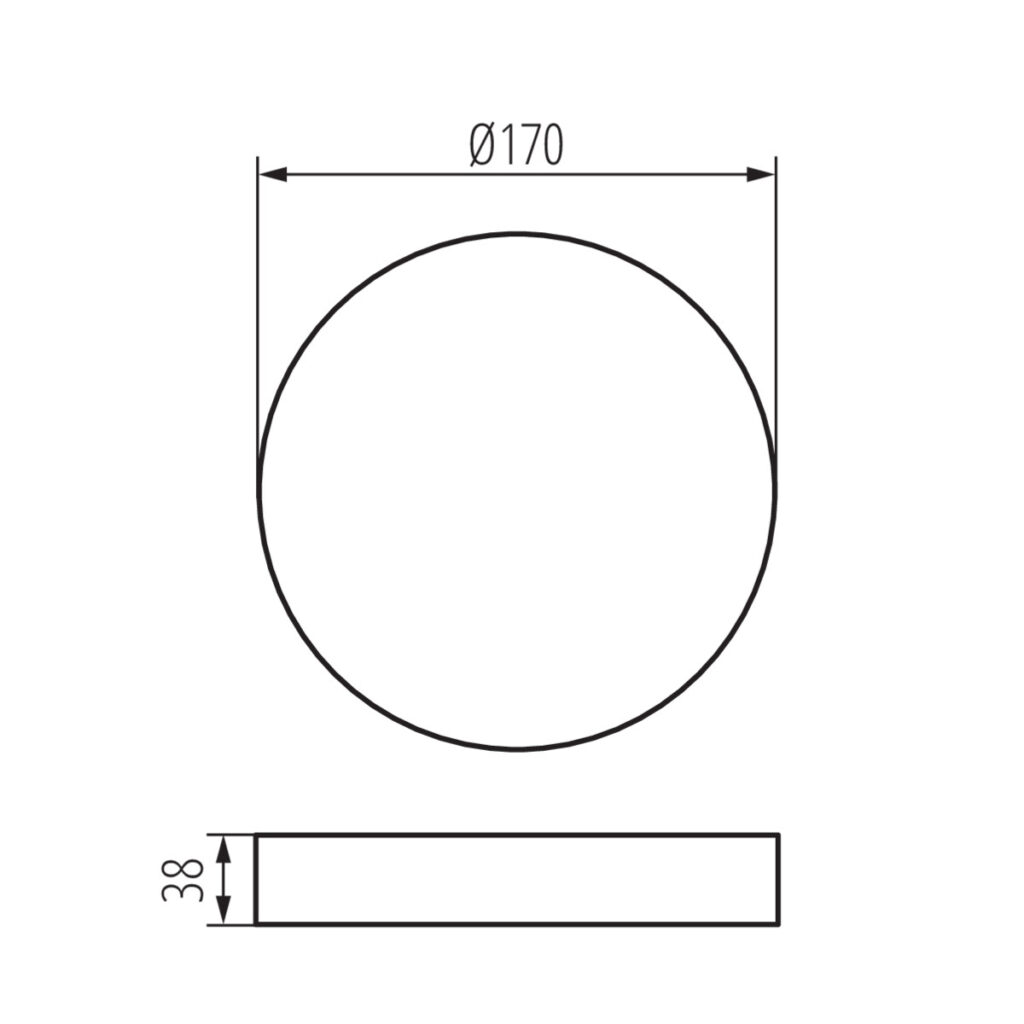 Рамка за открит монтаж на тяло тип downlight — технически чертеж