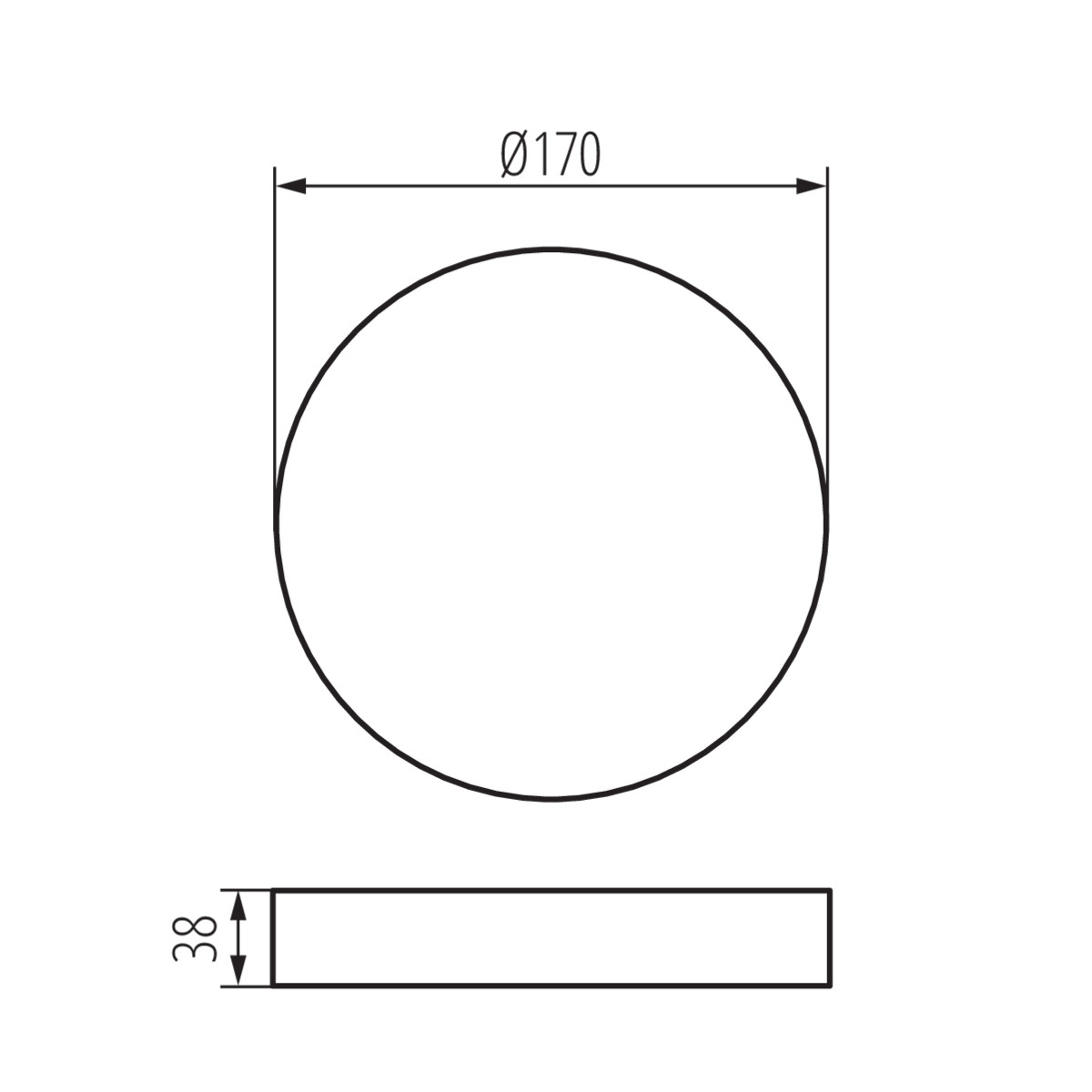 Рамка за открит монтаж на тяло тип downlight — технически чертеж