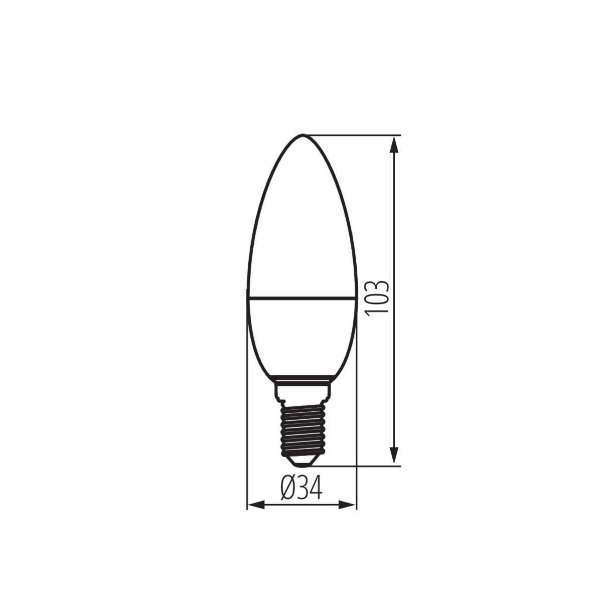 LED източник на светлина — технически чертеж