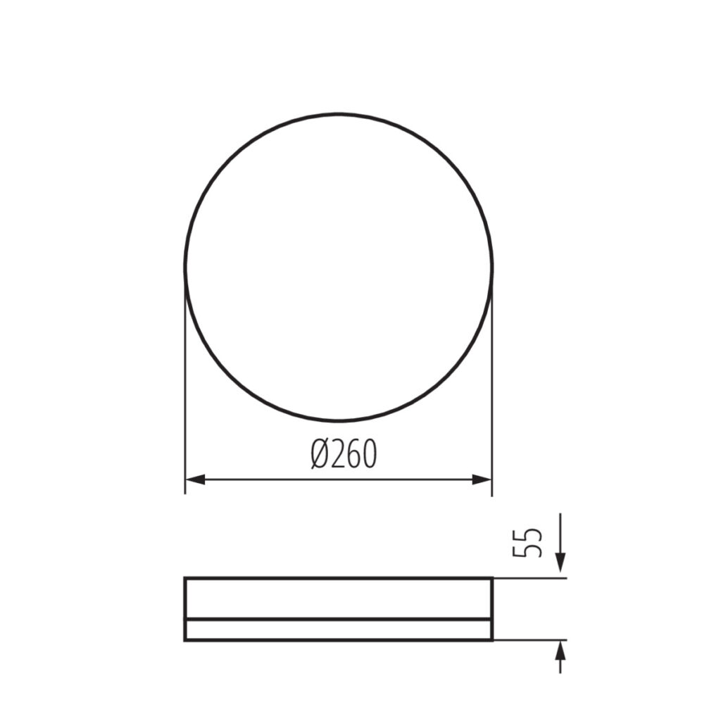 LED плафониера — технически чертеж
