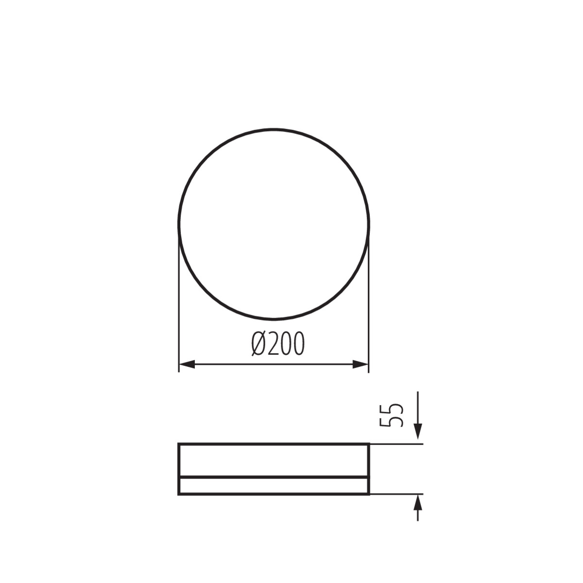 LED плафониера — технически чертеж