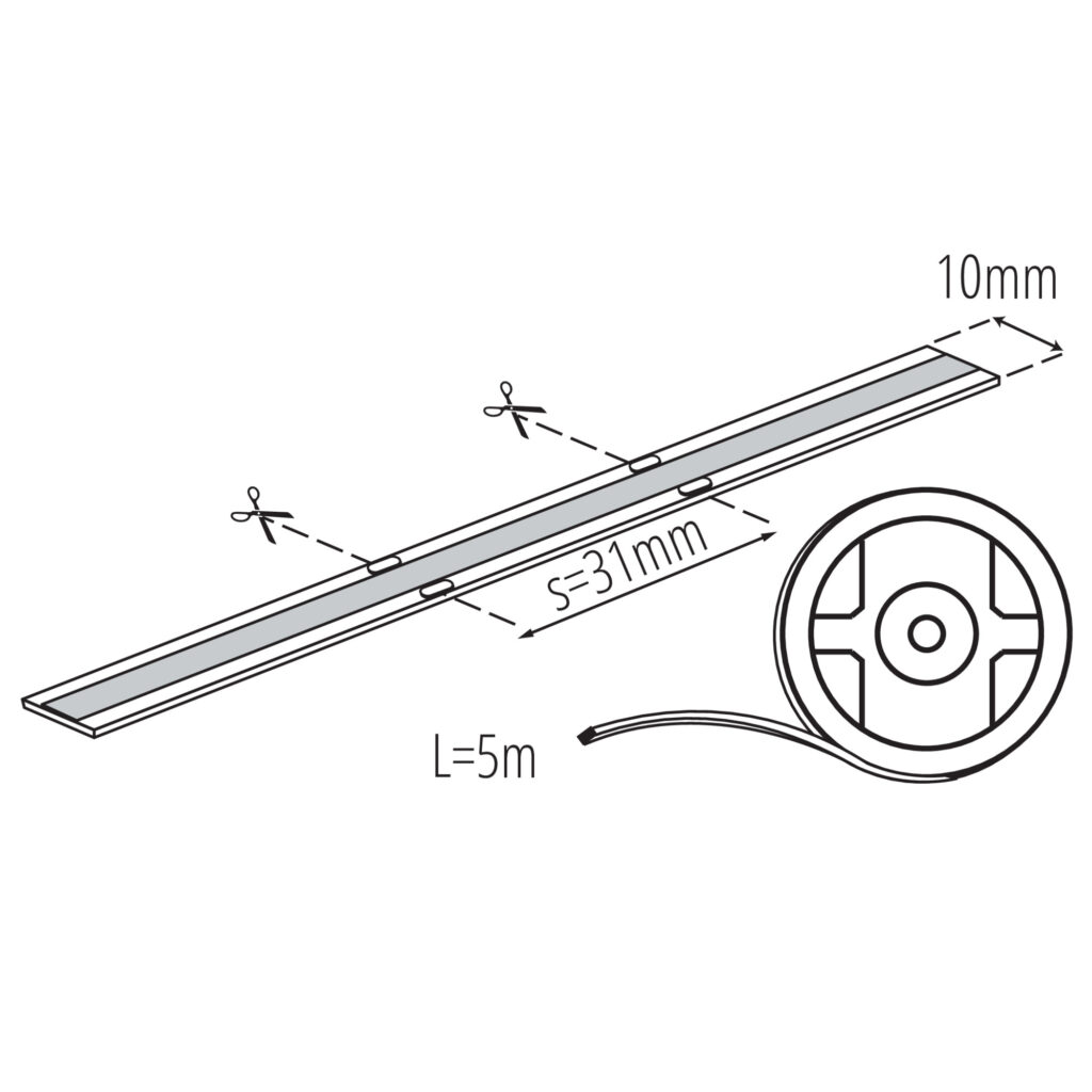 LED лента — технически чертеж
