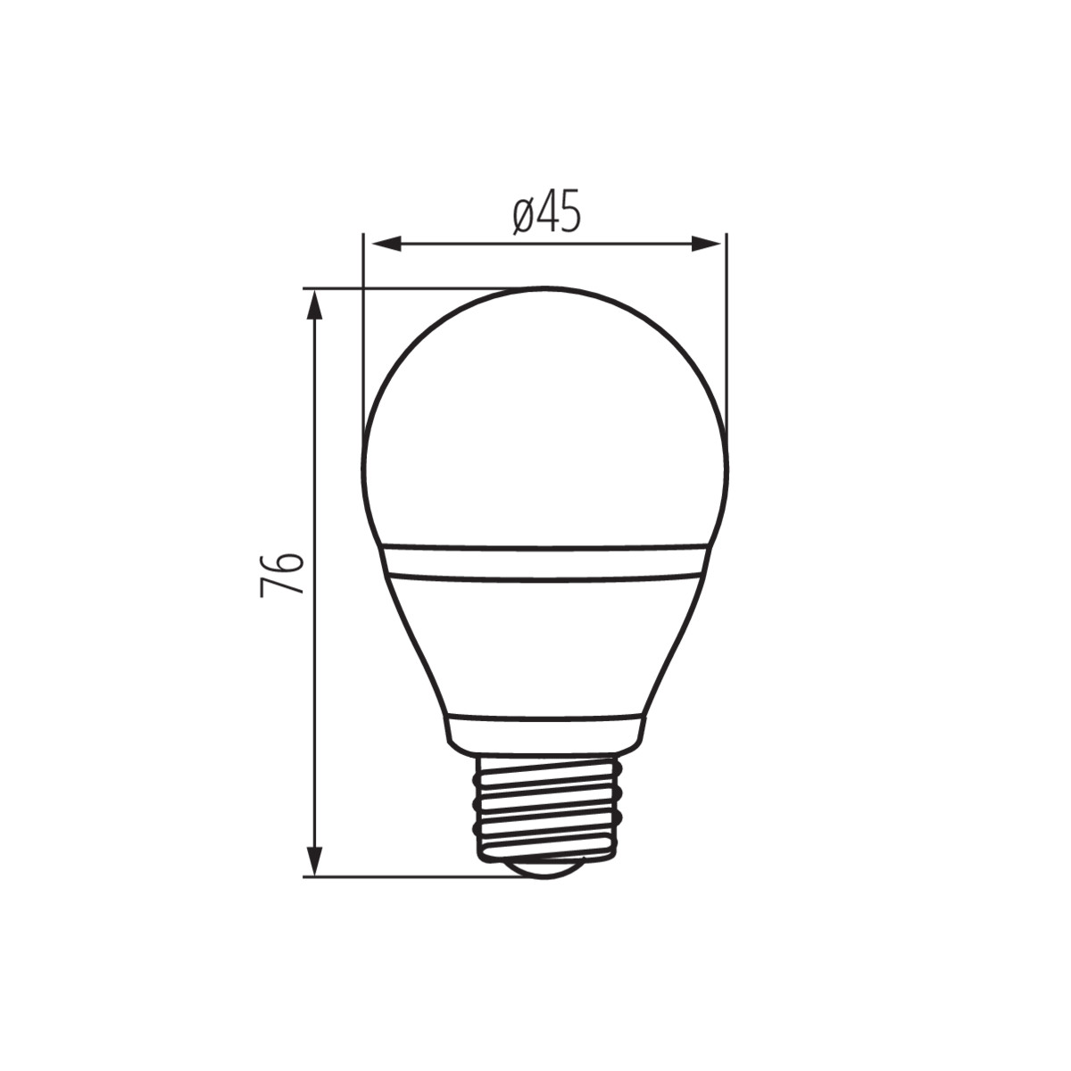 BILO 6.5W T SMDE27-NW — технически чертеж