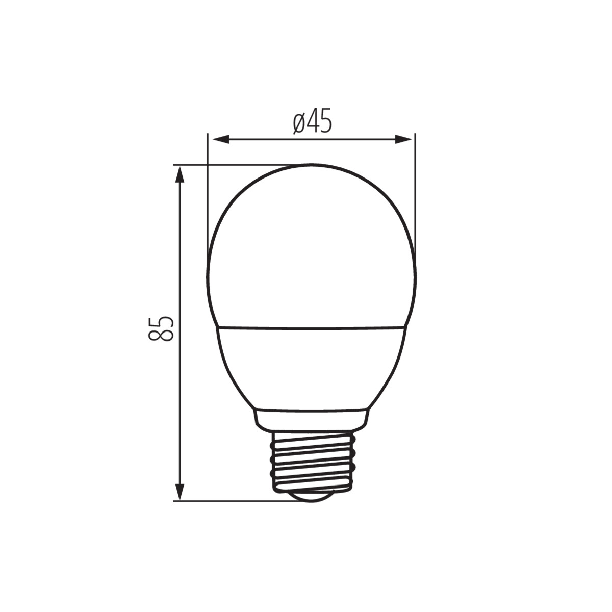 BILO HI 8W E27-WW — технически чертеж