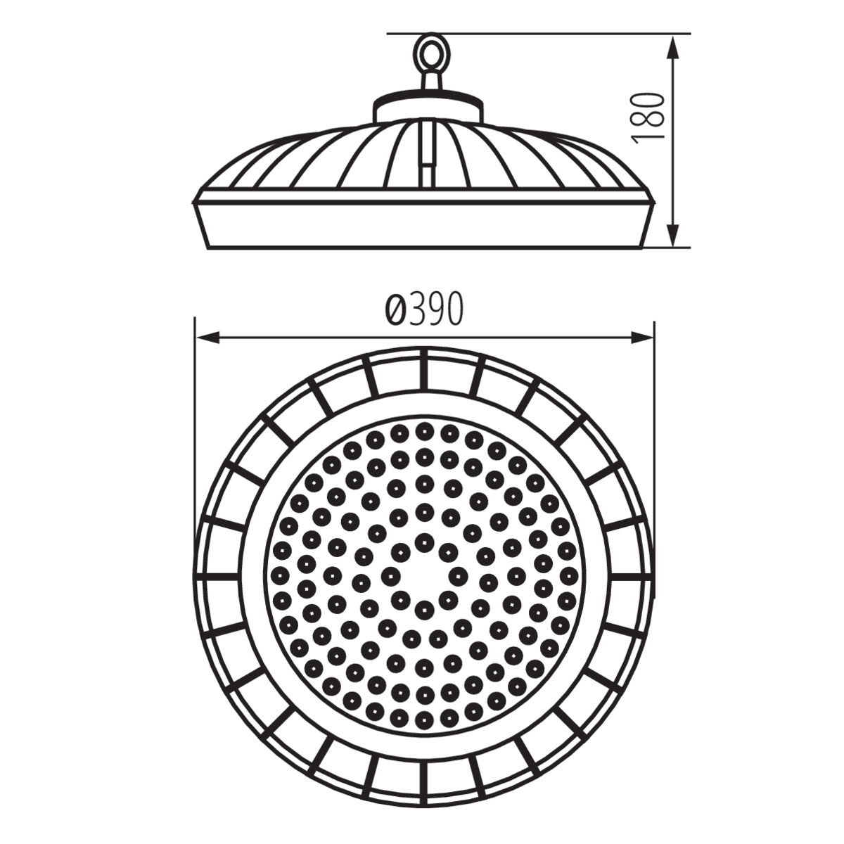 HB PRO LED HI 200W-NW — технически чертеж