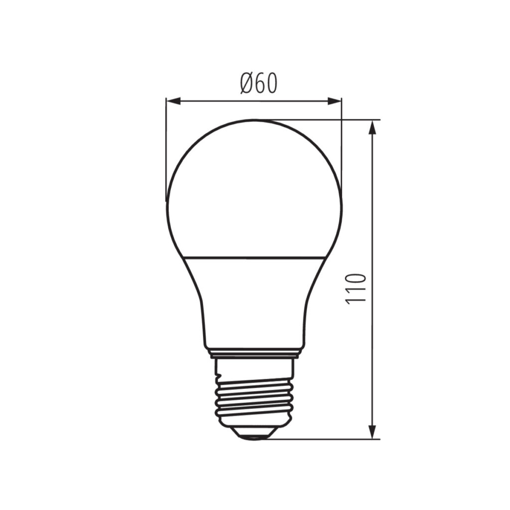 IQ-LED A60 5.5W-CW — технически чертеж