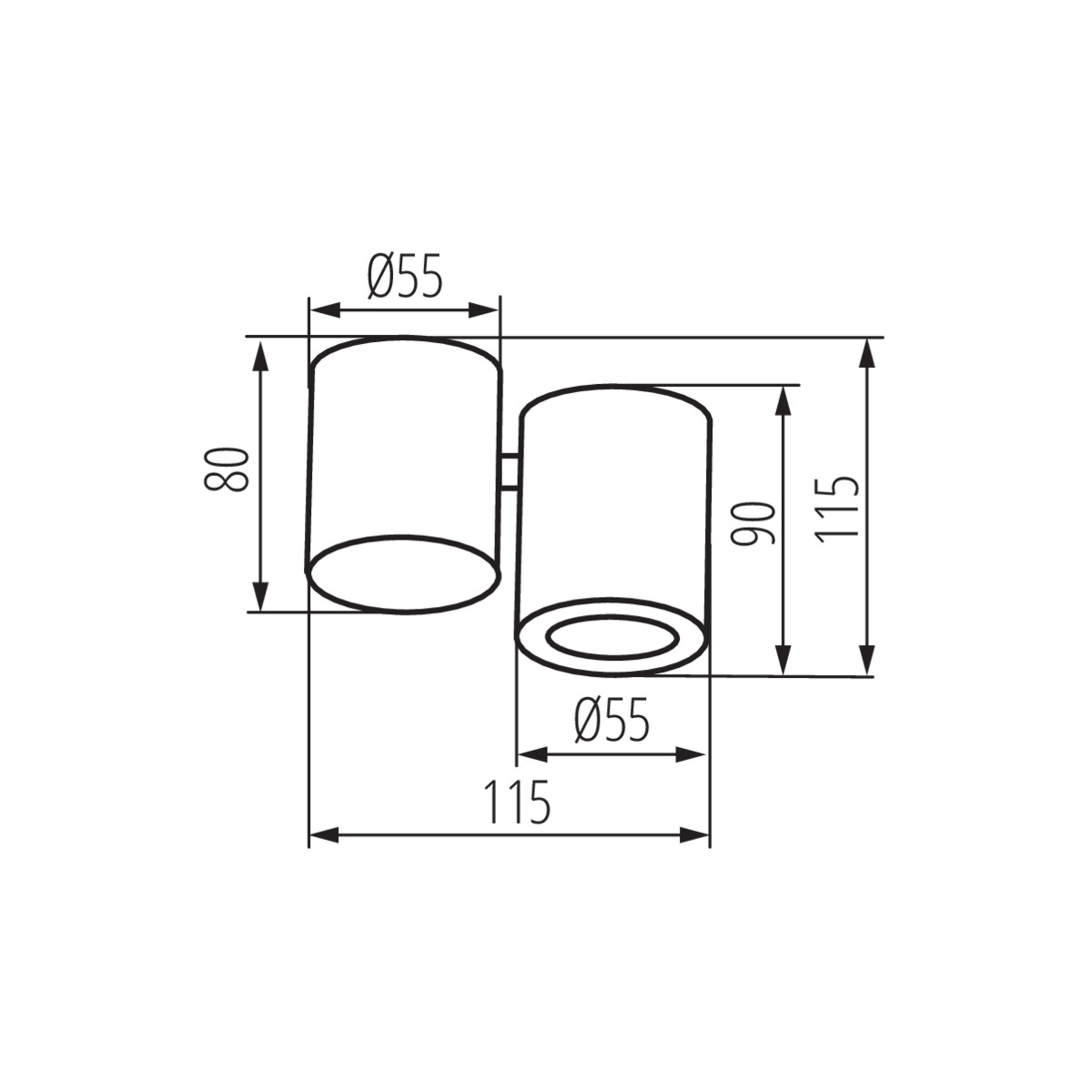 BLURRO GU10 CO-B — технически чертеж