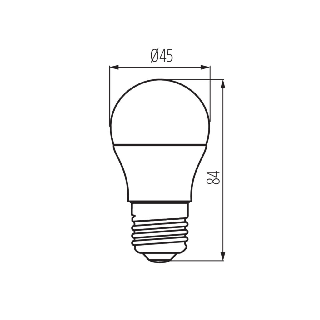 IQ-LED G45E27 7,2W-CW — технически чертеж