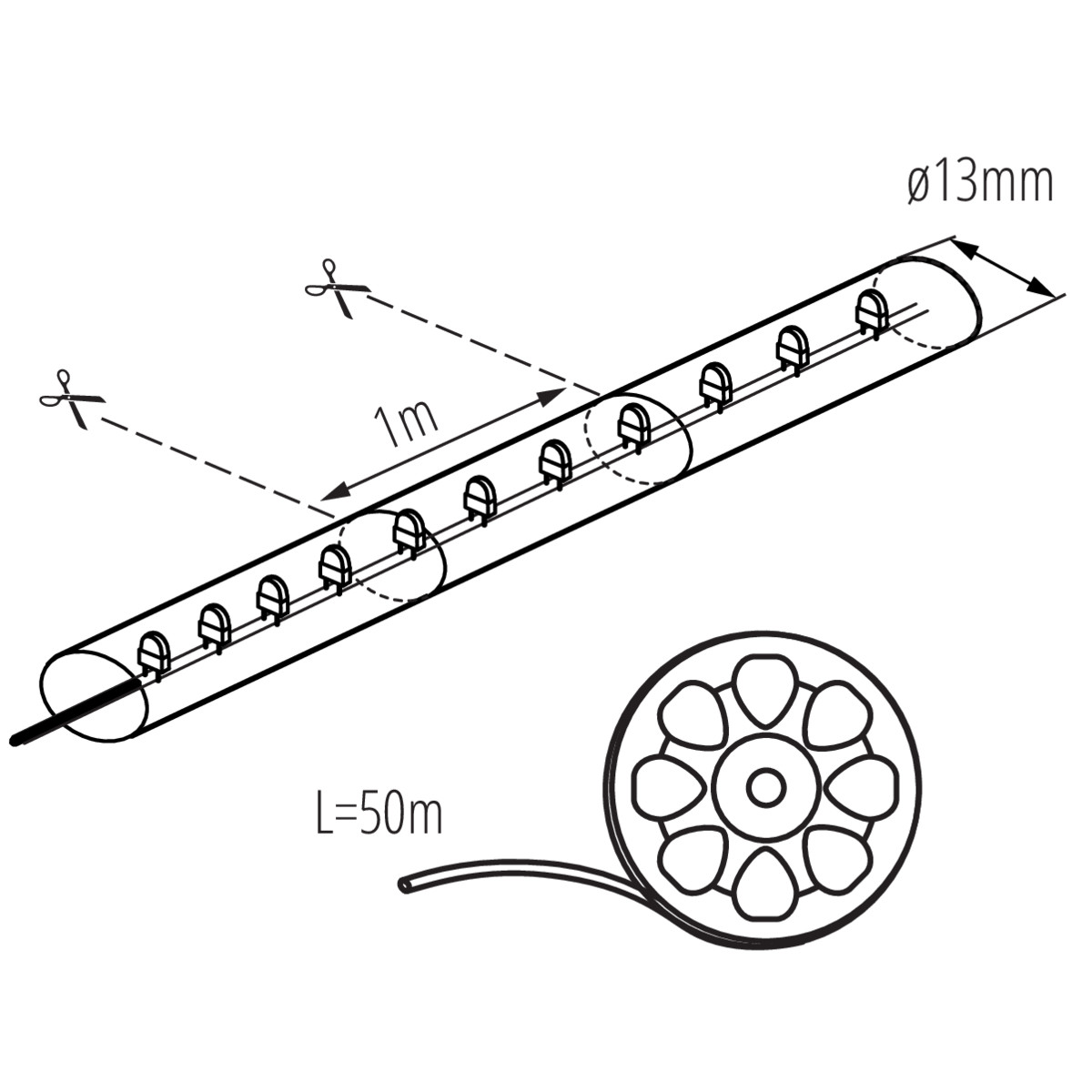 GIVRO LED-CW 50M — технически чертеж