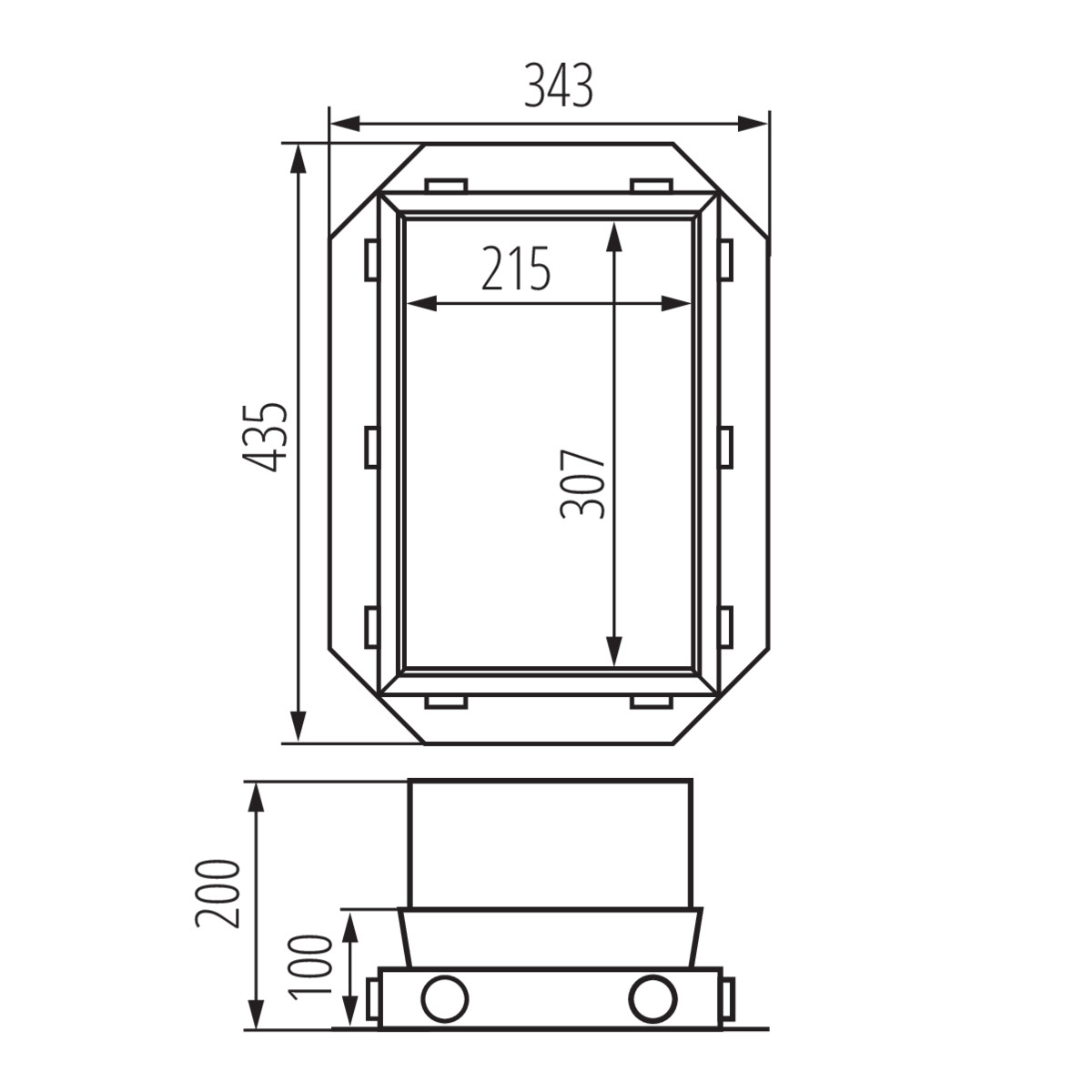 BIURO+ 04-0072-100 — технически чертеж