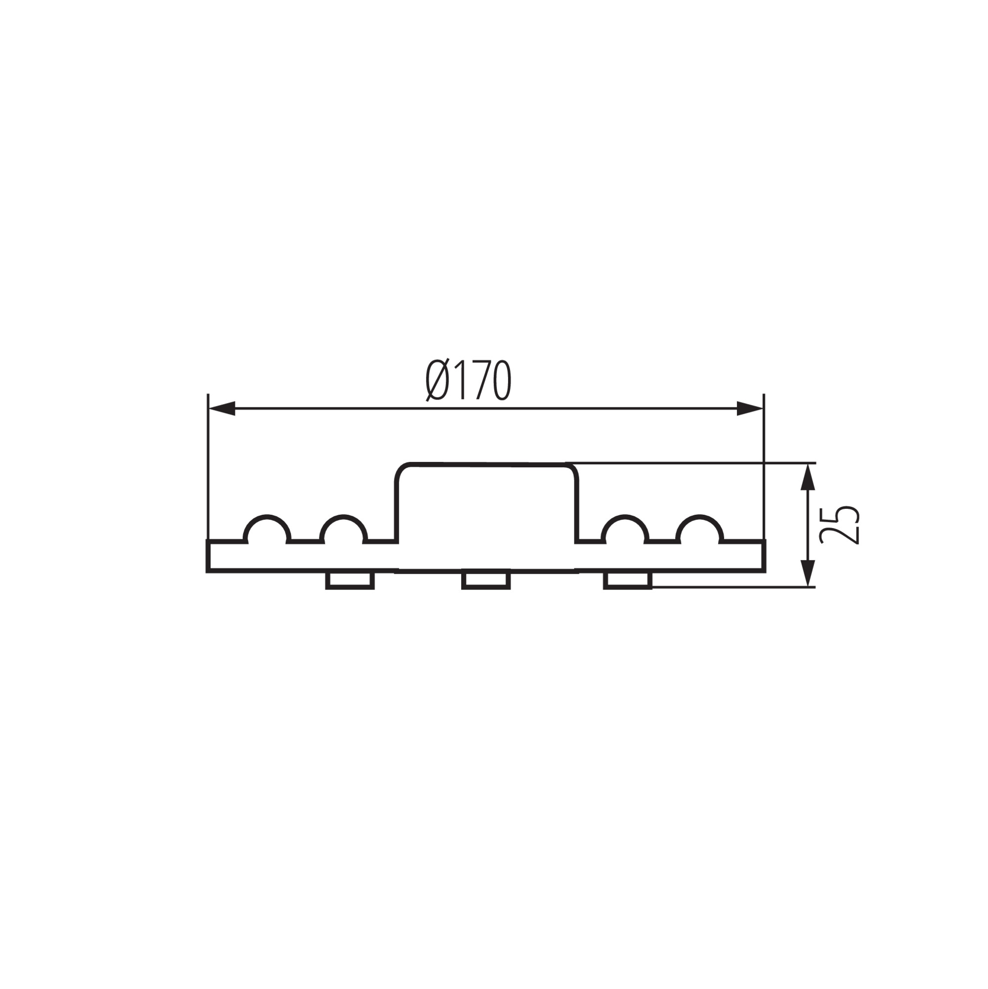 LED Модул 12-24W — технически чертеж