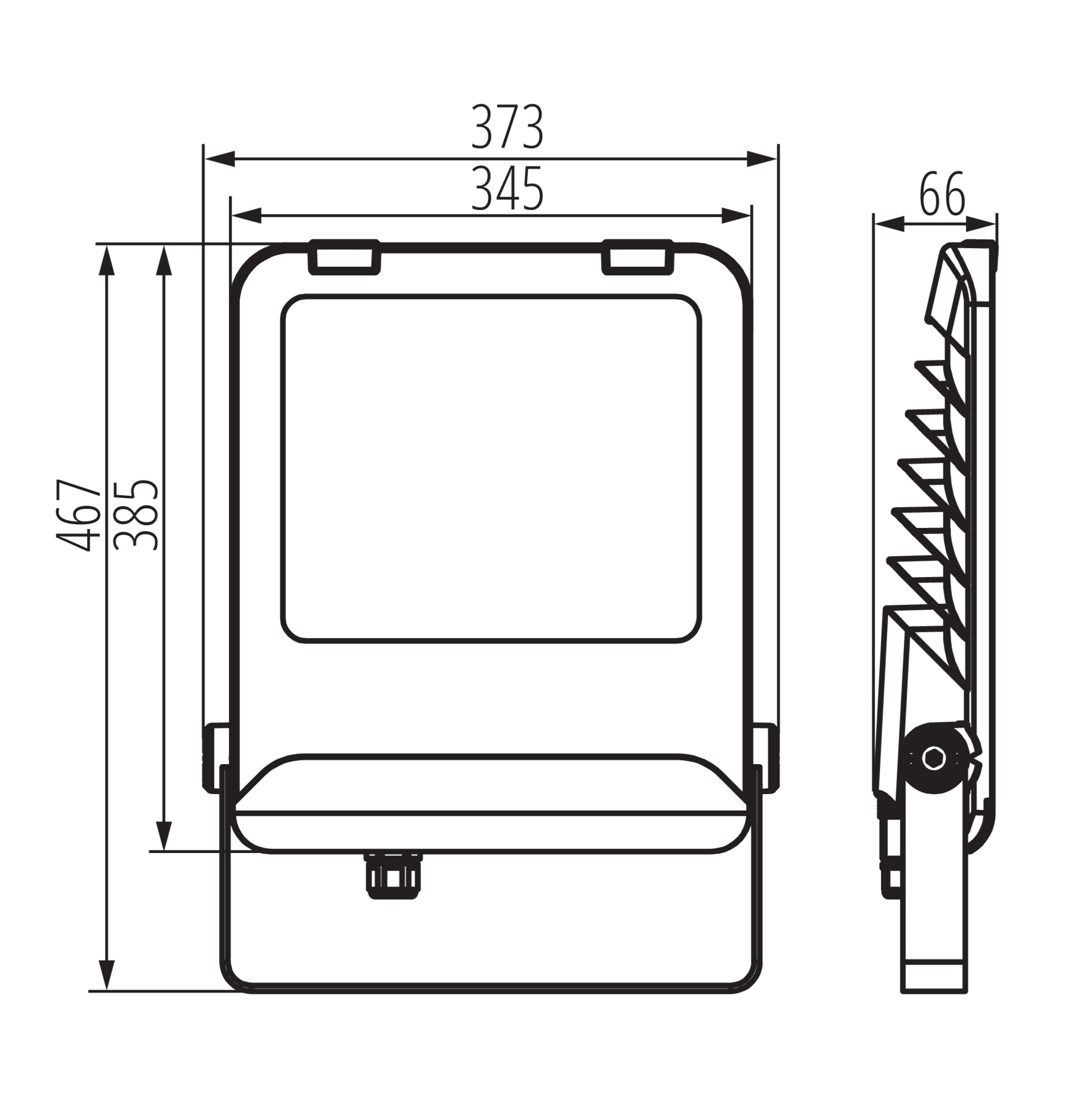 LED прожектор — технически чертеж