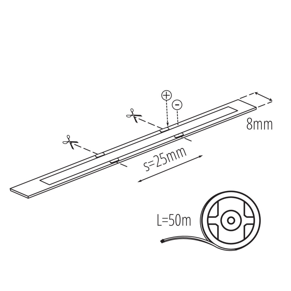LED лента — технически чертеж