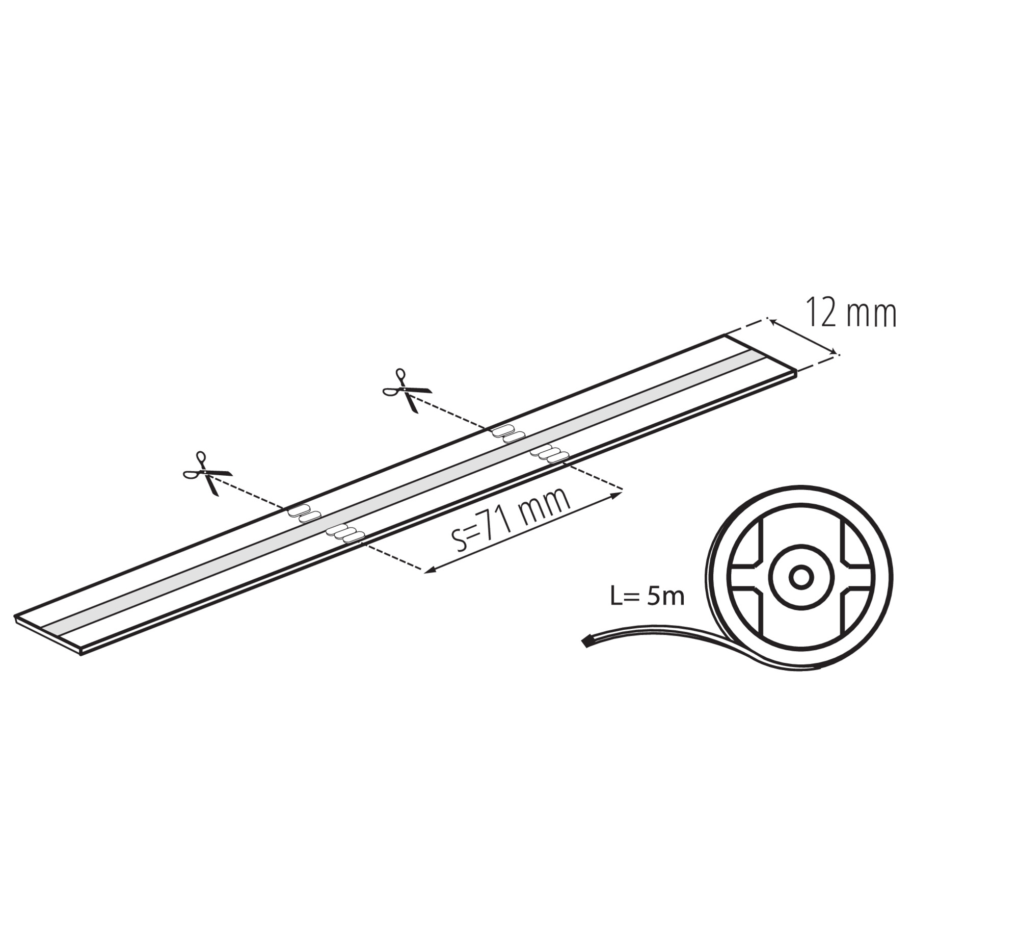 LED лента — технически чертеж