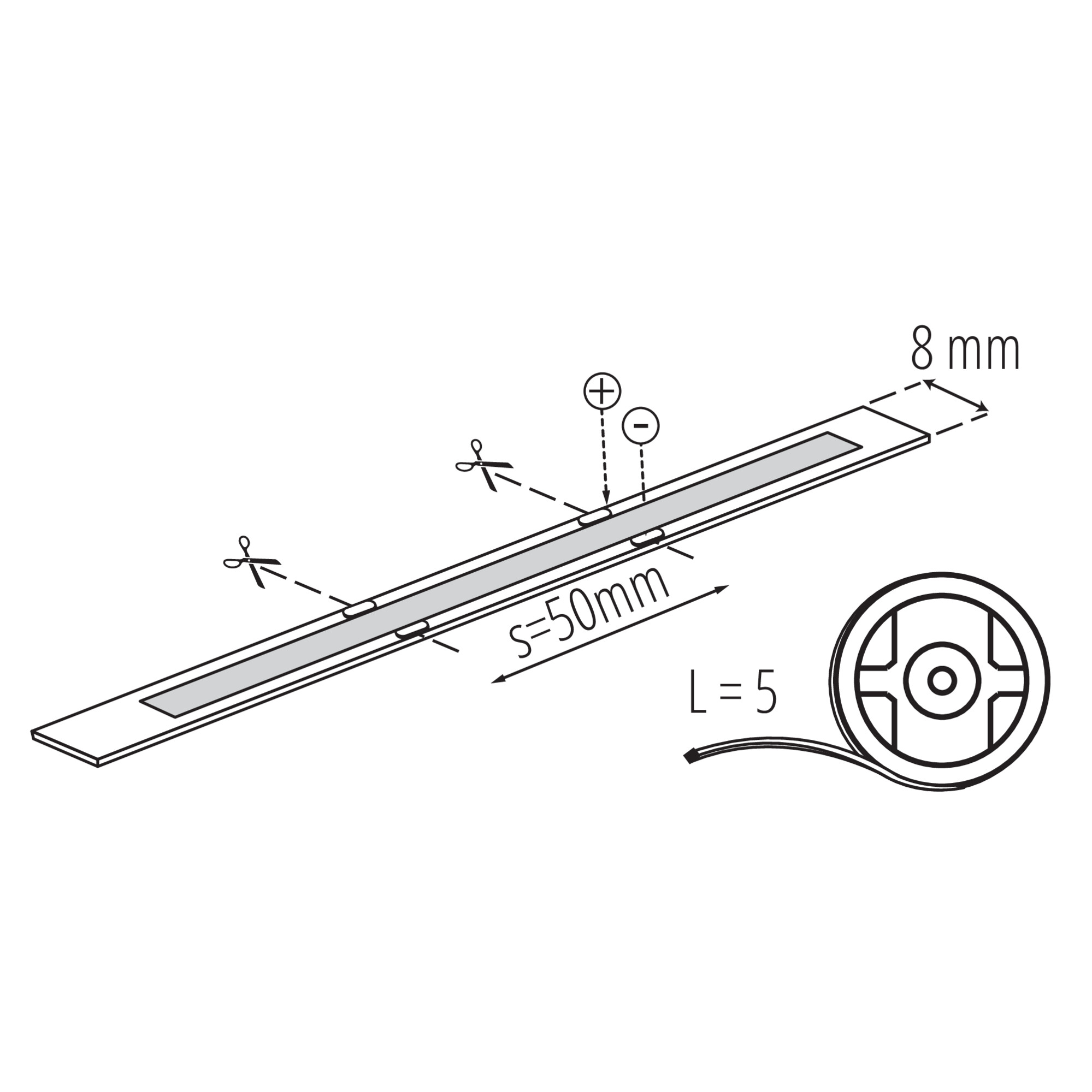 LED лента — технически чертеж
