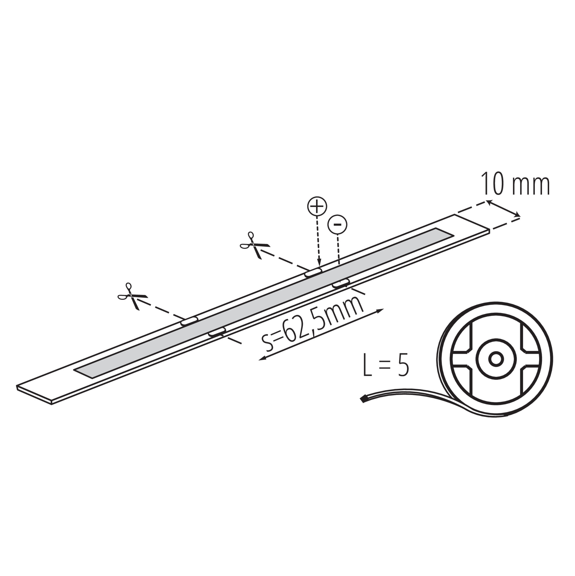 LED лента — технически чертеж